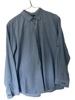 Alfani Men's Pale Blue Button-Up Dress Shirt